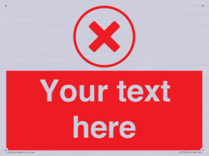 Custom red background, red cross in circle sign